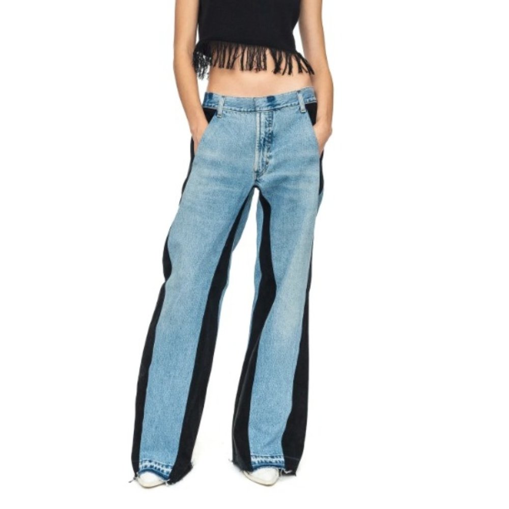 KSENIASCHNAIDER Wide Jeans with Wide Contrast Side Lines